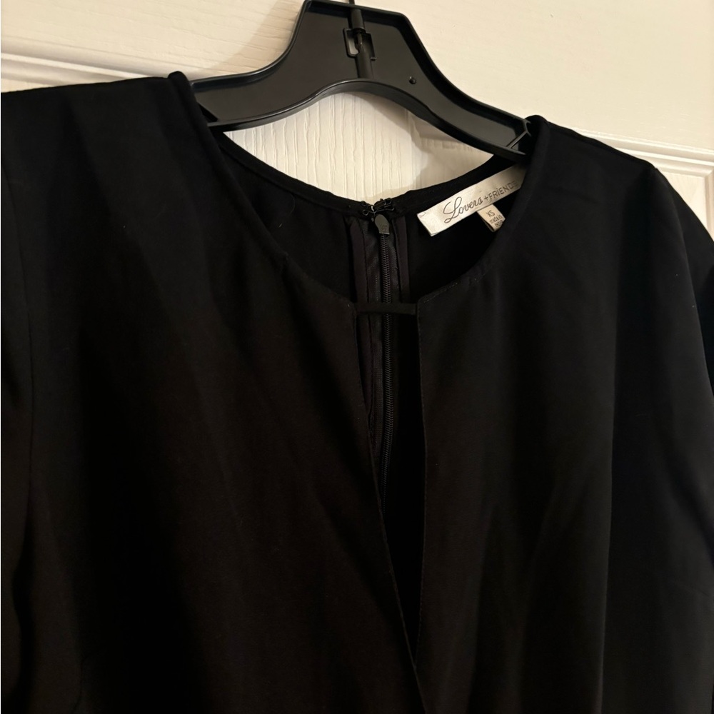 LOVERS + FRIENDS Long Sleeve Black Romper with Gold Brocade Details - Picture 4 of 13